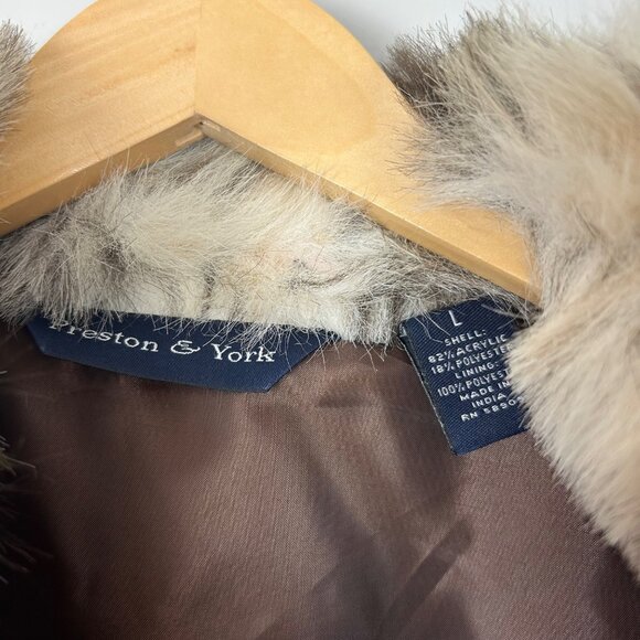 Preston & York Faux Fur Vest Jacket Fall Winter Size Large Women's - Picture 4 of 4